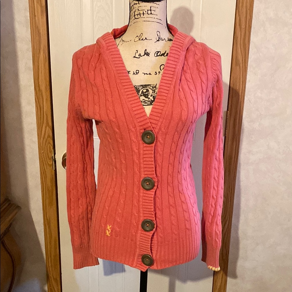 Women's Pink Cable Knit Sweater